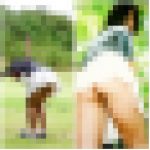 フェチには最高のはち切れそうなノーパン尻