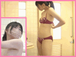 <海水浴場 水着着替え>ポニーテールが似合う女の子