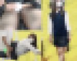 【粘着痴漢】黒髪スレンダーJ〇がはしたなく電車内で潮吹き！連れ込んだトイレで嫌がり大騒ぎするも無理矢理生ハメ＆中出し！