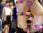 【電車痴漢】エロいスーツOL美女に鬼畜中出し陵●！大量潮吹きで下半身びしょ濡れ電車内痴漢