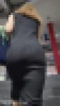 【黒ニットワンピ】タイトなワンピースのむっちりヒップ1