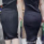 【黒ニットワンピ】タイトなワンピースのむっちりヒップ5