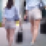 美＊パンティーライン通信＊ショーパンで過激な食い込みラインを見せるスレンダーお姉さん