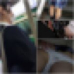 【埼●線】優等生〇Kが半ケツにまでされながら集団痴漢に耐える映像
