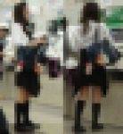 制服女子街撮り40 切符売り場にいるギャル