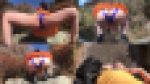 ?野外露出?デカ尻見せつけ?穴あきパンティ?