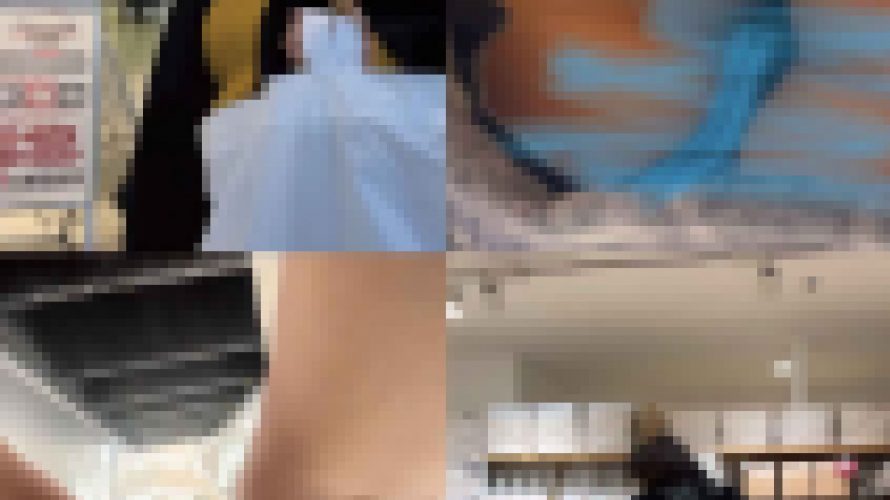 【地下街】私服女子、エスカレーター、ブラックP、