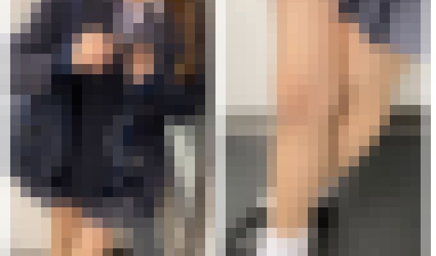 JK風S級制服美女のエロ過ぎるミニスカ立ち生脚451