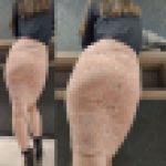 【ピンクタイスカ再び】デカ尻お姉さんのピチピチタイトスカート2