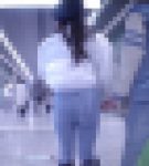 オシャレでスタイル抜群の極上美女が超密着型スキニーデニム履いて美巨尻モッコリパンパンにさせて歩く姿にフル勃起