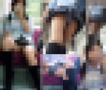 電車内まさかの大開脚でモロP隠し撮り?からの階段での粘着逆さ撮りパンチラ動画