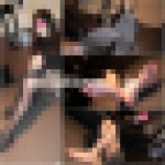 【画像＋動画】２１才看護師さんの蒸れた黒パンスト足！ゴミ付き素足！大人な生パンチラ！