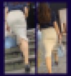 【016】夏の夜の繁華街を歩く長身OLさんの白タイトスカート！