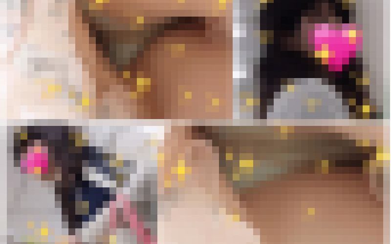 ※期間限定特価！春らしいゆるふぁ花柄スカートの中はストッキング越しサテン地水色のＰ！ OL22s-4K