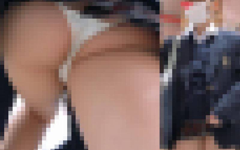 [4K]えちえちJK盗撮No.83#赤チェ　どう見ても小さすぎるパンツを履いた割れ目半ケツJKちゃんを接写！