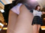 【前編】制服カフェ店員のミニスカJK＊カウンターに侵入してサテンP撮りまくりタイム