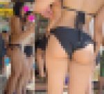 【4Ｋ60P】ぷりっぷりのヒップと太ももが素晴らしい！！鍛えてる系お姉さん！他極上ビキニギャル多数！！！ビーチお散歩シリーズ☆☆