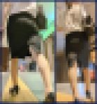 【171】タイトスカートの引っ張り上げを披露する就活OLさん！