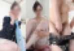 【フェチ動画】めちゃめちゃ美人！メガネの似合うS級美女のCAコスプレ?乳房生着替え?ハイレグR●ALISE競泳水着