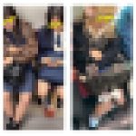 3名の制服美女のエロ過ぎる真上からのミニスカ生脚545