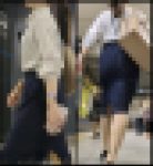 【185】濃紺レースのタイトスカートOLさんのムニムニ歩行！