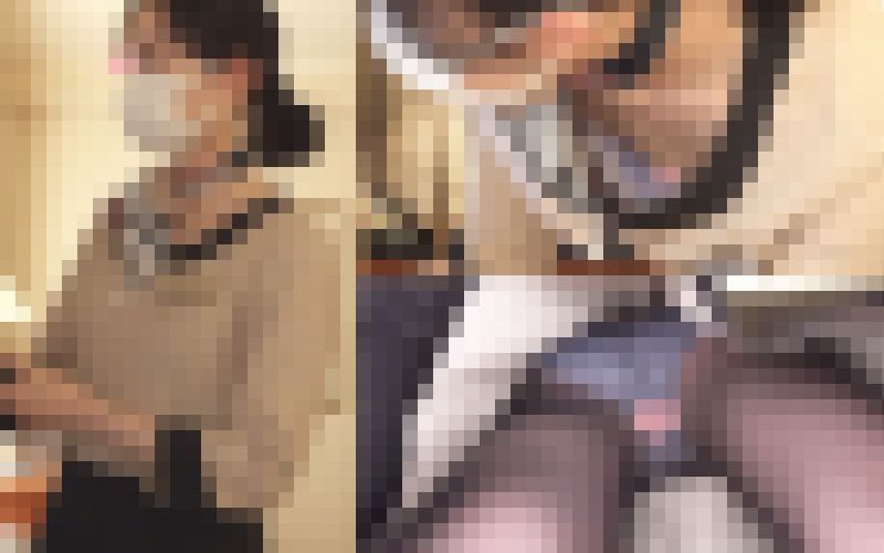 【ホテルウーマン2名】史上最大に胸パカ＆逆さ撮りで黒ストの破れも発見！隙があり過ぎる美しい女性スタッフ【胸チラ/パンチラ】