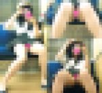 【再販】【電車対面パンチラ盗撮】ロリカワ美少女の激やばシミ付きパンティ丸見え盗撮【FHD動画】