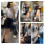 ミニスカからのエロ脚に勃起寸前！2名の脚を組むS級制服美女のエロ過ぎる接近対面ミニスカ生脚582