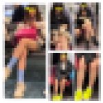 3名の私服美女のエロ過ぎる対面ミニスカ生脚583