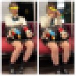 S級制服美女のエロ過ぎる対面ミニスカ生脚593