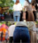 【ジーンズ美尻】美尻J◯ちゃんのキツキツジーンズ着衣尻を粘着撮影。