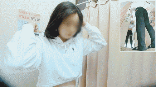 クール系レディは　豊満ボディにへそ出しルック　僕のお店の試着室524