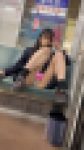 超ミニスカ青チェ制服で電車乗ってぱんちら撮ってきたっ(????)。o