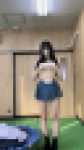 超ミニスカ青チェ制服でエクササイズぱんちら(*^^*)