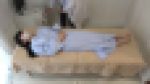 黒髪ロング美女が診察中にウトウトしていたので検査着をはだけさせお触り撮影会