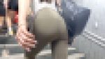 【4K高画質】Tバックヨガパン階段見上げ