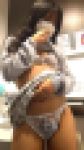 【剛毛フェチ必見】白スケTバックから黒々剛毛がモロ透け！